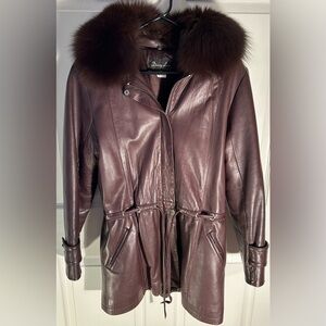 Darcy Law Brown Leather Coat
